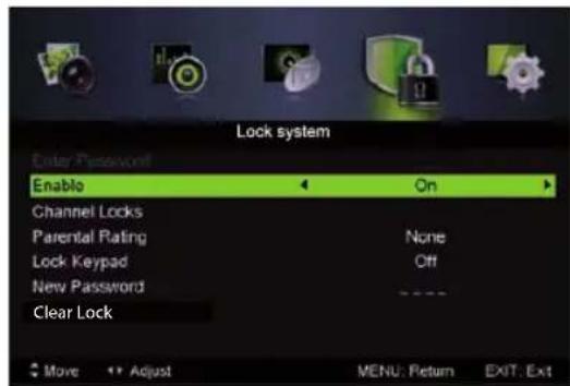 LENCO LED3213 - Lock system Menu - 2