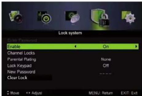LENCO LED3213 - Menu debloqueo delsystema - 2