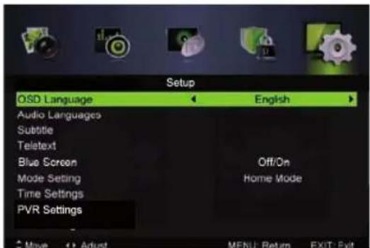 LENCO LED3213 - Setup Menu - 1