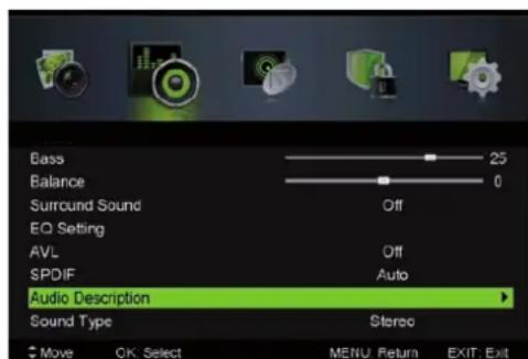 LENCO LED3213 - Menu de sonido - 2