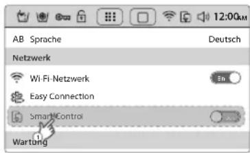 SAMSUNG WW10H9600EW - Tippen Sie auf das Einstellungssymbol, und wahlen Sie im Menu „Netzwerk" die Option „Smart Control". - 2