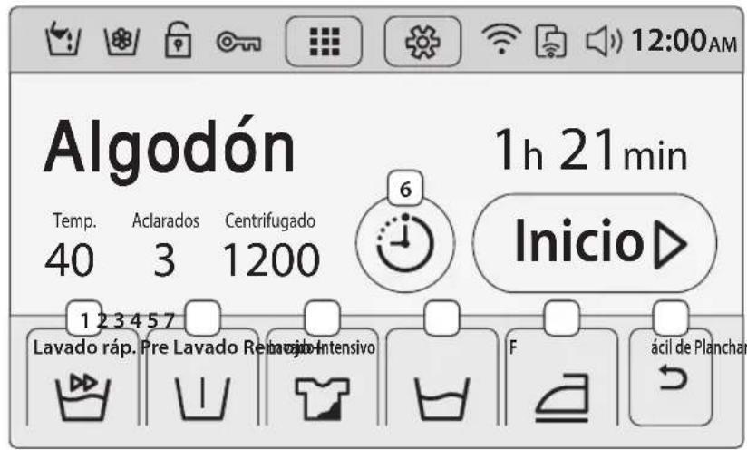 SAMSUNG WW10H9600EW - Pantalla de options - 1