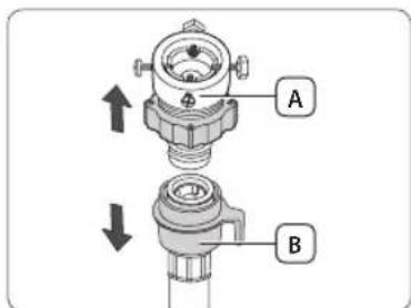 SAMSUNG WW10H9600EW - PASO 4 - Conexión de la manguera de agua   Conecte la manguera de suministro de agua a la calidad de agua. - 1