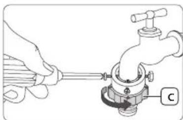 SAMSUNG WW10H9600EW - PASO 4 - Conexión de la manguera de agua   Conecte la manguera de suministro de agua a la calidad de agua. - 4