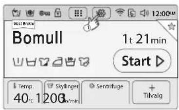 SAMSUNG WW10H9600EW - Trykk Oppsett-ikonet og velg Smart kontroll på nettverksmenyen. - 1