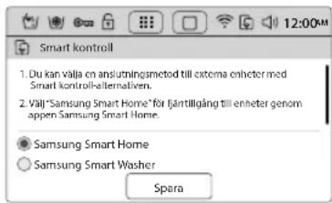 SAMSUNG WW10H9600EW - Tryck på installationsikonen ochwäj Smart Control (Smart kontroll) i menyn Network (Nätverk). - 3