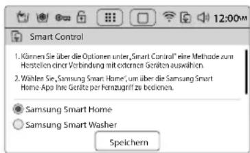 SAMSUNG WW10H9600EW - Tippen Sie auf das Einstellungssymbol, und wahlen Sie im Menu „Netzwerk" die Option „Smart Control". - 3