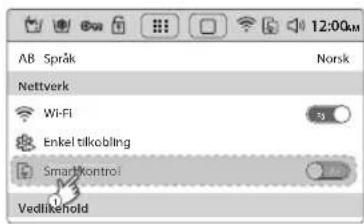 SAMSUNG WW10H9600EW - Trykk Oppsett-ikonet og velg Smart kontroll på nettverksmenyen. - 2