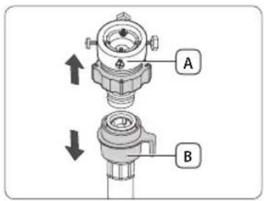 SAMSUNG WW10H9600EW - SCHRITT 4 - Anschlieben des Frischwasserschlauchs SchlieBen Sie den Frischwasserschlauch an den Wasserhahn an. - 1