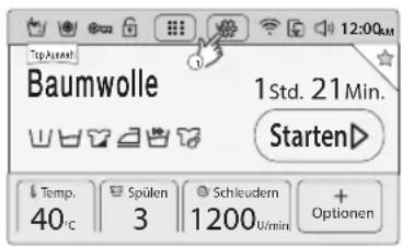SAMSUNG WW10H9600EW - Tippen Sie auf das Einstellungssymbol, und wahlen Sie im Menu „Netzwerk" die Option „Smart Control". - 1