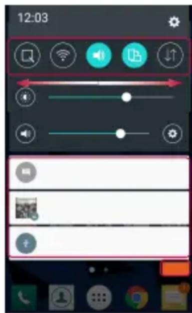 Komu K8 - Ouvrir le volet Notifications - 2
