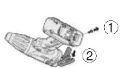 PANASONIC EY74A1X - Para cambiar el lugar de ubicación del gancho de cinturón - 1