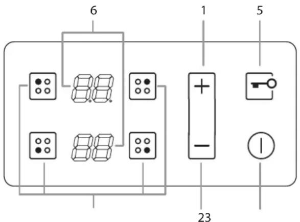 HOTPOINT KIB 644 C E - Descrição do aparelho Painel de controlo - 1