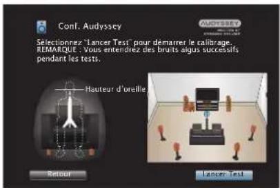 DENON AVRX3100W - Lorsque l'écran suivant est affiché, sélectionnez "Lancer Test" puis appuyez sur ENTER. - 1