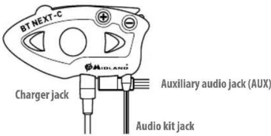 BT NEXT-C Charger jack Auxiliary audio jack (AUX) Audio kit jack