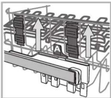 HOTPOINT LFD 11M132 EU - The height of the upper rack should be adjusted WHEN THE RACK IS EMPTY. - 1