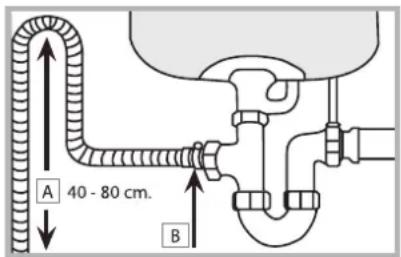 HOTPOINT LFD 11M132 EU - Connecting the water outlet hose - 1