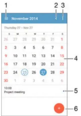 SONY Xperia M2 Dual - Calendrier - 1