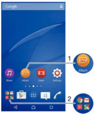 SONY Xperia M2 Dual - Raccourcis et dossiers - 1