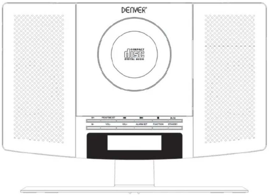 DENVER MC5220 - CD-SPILLER MED PLL FM-RADIO OG VEKKERKLOKKE - 1