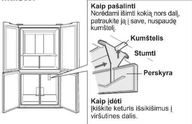 SHARP SJFP760VBK - Iśemus vidinius priedus su atitinkamu šaldymu, šaldytuve galima laikyti daugiau maisto. - 1