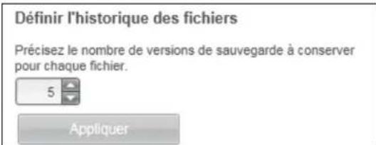 WESTERN DIGITAL WDBLWE0120JCHEESN - Réglage du nombre de versions de sauvégarde - 1