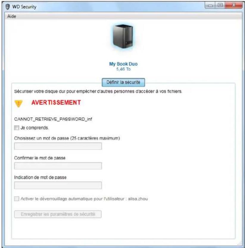 WESTERN DIGITAL WDBLWE0120JCHEESN - Protection de l'appareil par mot de passer - 1