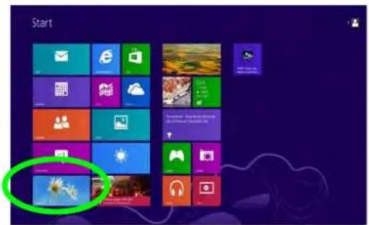 Nexoc G728II - Windows Startbildschirm und Desktop - 1
