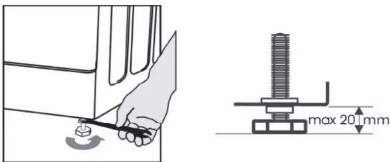 HISENSE WFN9012 - ADJUSTMENT OF THE FEET - 6
