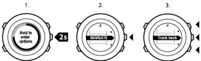 SUUNTO Ambit2 R - Utilisation de la fonction Chemin de retard - 1