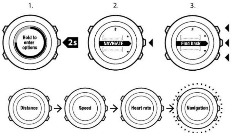 SUUNTO Ambit2 R - Retrouver le chemin de returnpendant l'exercice - 1