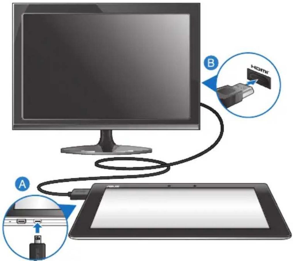 ASUS MeMO Pad FHD 10 ME302KL - Connector un dispositif d'affichage HDMI - 1