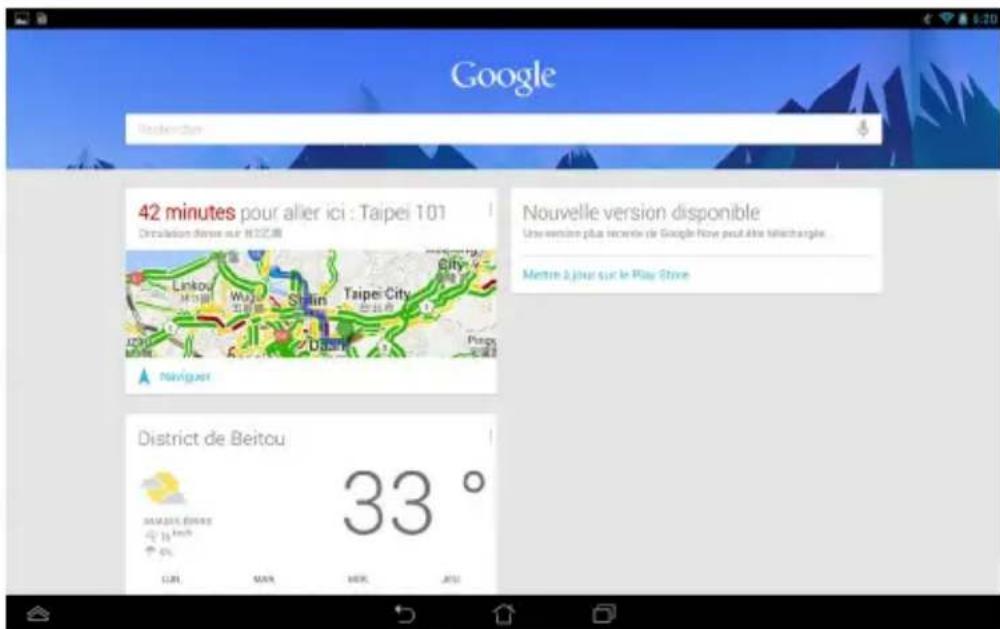 ASUS MeMO Pad FHD 10 ME302KL - Accès rapide à Google Now - 2