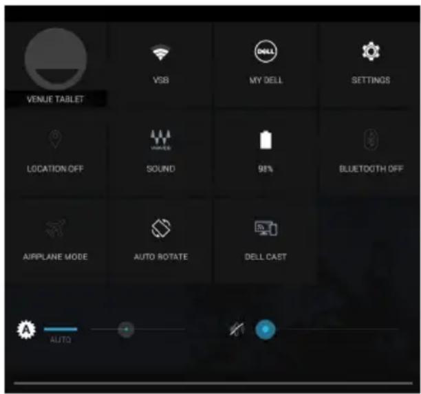 DELL Venue 8 - Réglages rapides - 1