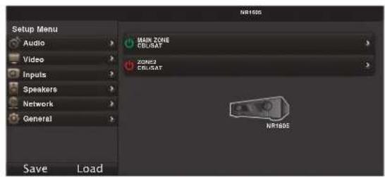 MARANTZ NR1605 - Lorsque le menu principal est affiché, cliquez sur l'élément de menu que vous poulez utiliser. - 1