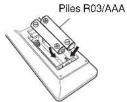 MARANTZ NR1605 - Insertion des piles - 2