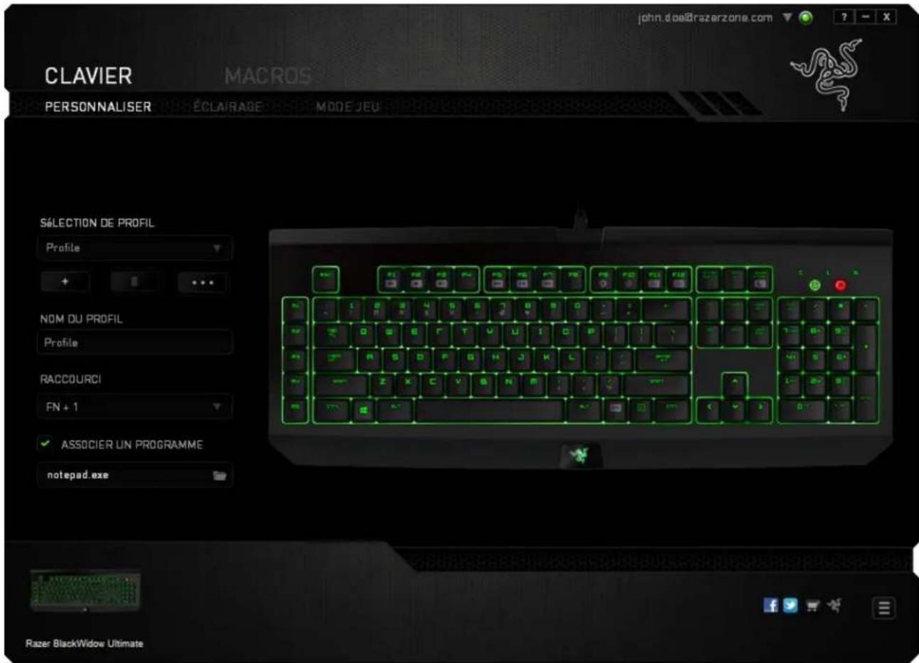 RAZER BlackWidow Ultimate - ONGLET CLAVIER - 1