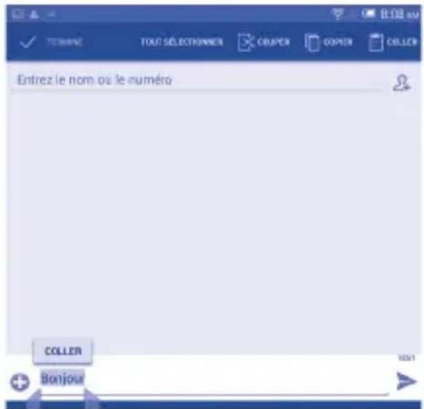 TOMINE TOUS SÉLÉCTIVINIER COUPER COPYER COLLEER Entrez le nom ou le numéro COLLEER Bonjour