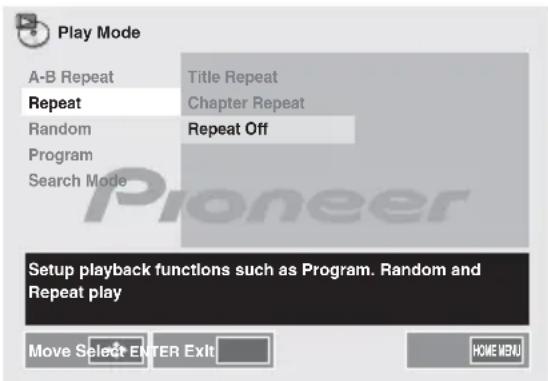 PIONEER XCM52BTW - Pour annuler la répétition : - 1