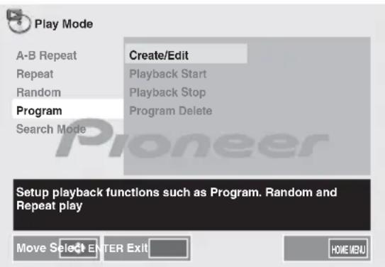 PIONEER XCM52BTW - Betätigen Sie ↑/↓ zur Wahl von Create/ Edit, und drücken Sie dann ENTER. - 1