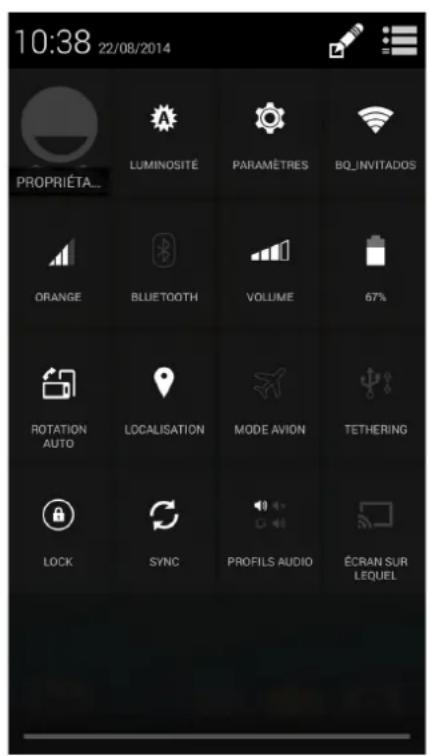 bq Aquaris E6 - Barre de notifications et d'avertissements - 2