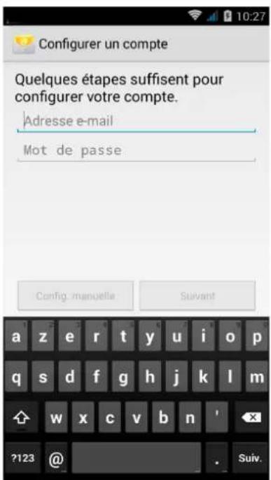 bq Aquaris E6 - Configuration d'autres comptes de courrier électronique - 1