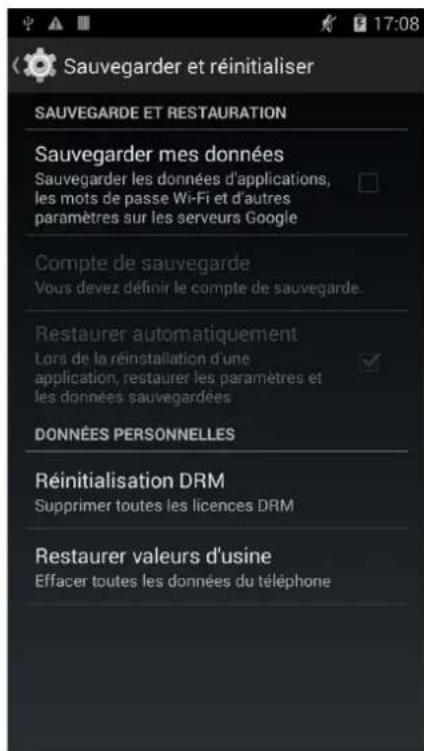 bq Aquaris E6 - Sauvegarder et réinitialiser - 1