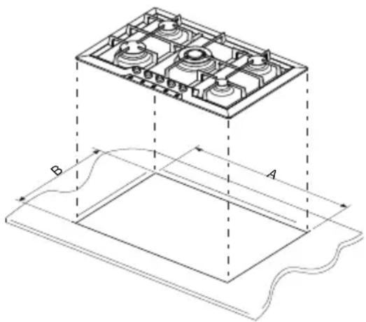 Foster S4000 - Instalación a la estructura de sostén (plano de trabajo) de una placa de cocción de encastre tradicional (borde 8 mm, borde Q4, borde semifilo) - 2