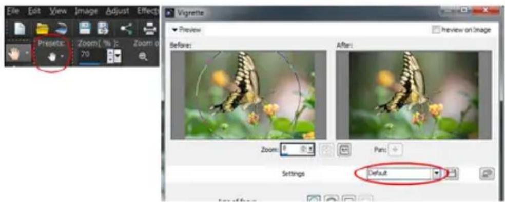 COREL PaintShop Pro X7 Ultimate - Pour selectionner un parametre par défaut - 1