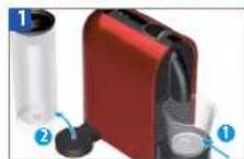 KOENIG Nespresso U & Me - VIDER L'APPAREIL avant une période d'inutilisation, de protection contre le gel ou avant une réparation/ EMPTYING THE SYSTEM before a period of non-use, for frost protection or before a repair - 1