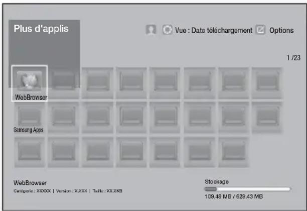 SAMSUNG HTF9759W - Utilisation de l'écran Toutes les appli telechargeés - 1