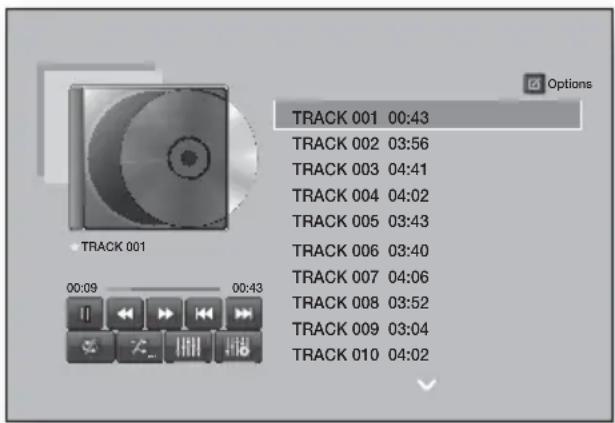 SAMSUNG HTF9759W - Commandes de l'écran Musique - 1