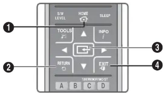 SAMSUNG HTF9759W - Tasti del telecomando utilizzati per il menu Impostazioni - 1