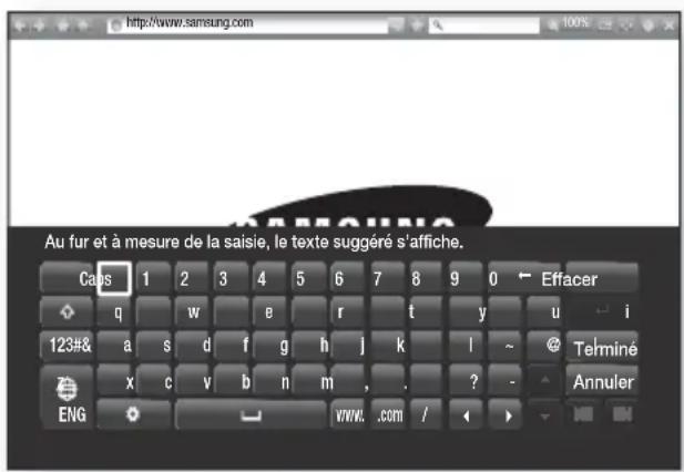 SAMSUNG HTF9759W - Utilisation de la fenêtre contextuelle du clavier - 1
